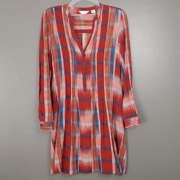 Anthropologie Dresses & Skirts - Anthro Tylho Sao Paulo tunic dress plaid med red